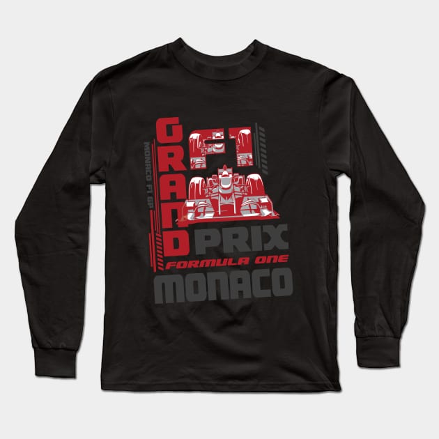 Monaco F1 Grand Prix Formula One Racing Long Sleeve T-Shirt by CGD